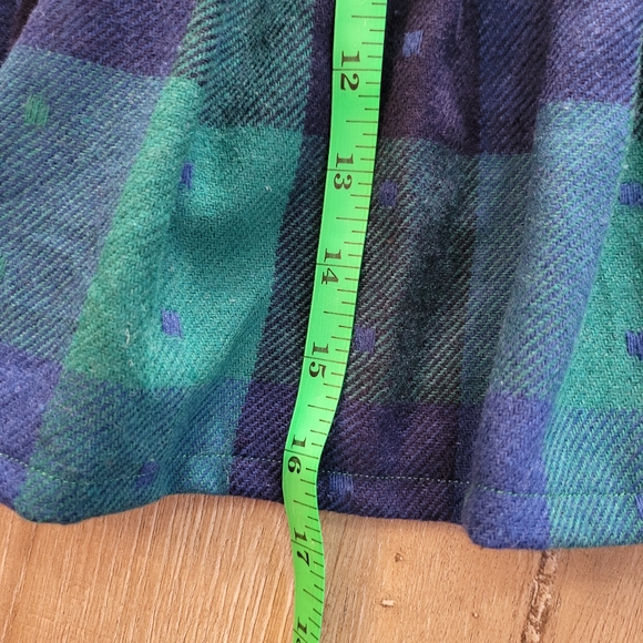 Tan Jay Vintage Blue & Green Plaid Skirt - Picture 7 of 9
